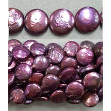 FRESH WATER PEARL COIN PEARL 10-10.5MM WINE